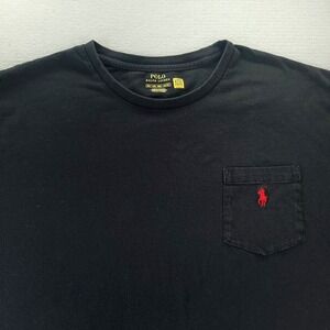 Polo Ralph Lauren Pocket Shirt Men's 2XLT Tall Black w Red Pony Short Sleeve Tee